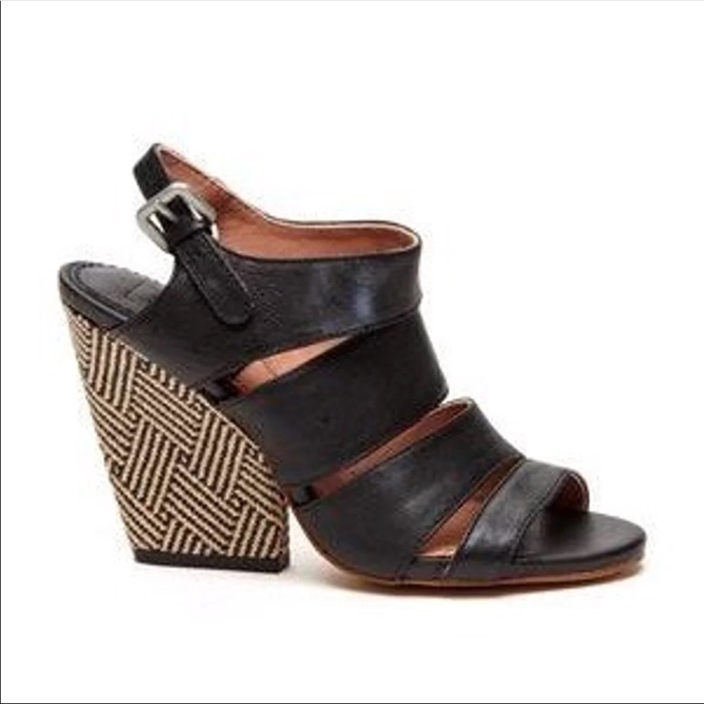 Bacio 61 Bozzolo Wedge Sandal upper Leather Black